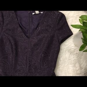 Banana Republic midnight purple pleated dress